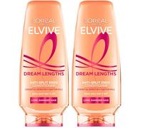 L'Oréal Paris Elvive Dream Lengths Anti-Split Ends Conditioner, with Vegetal Keratin & Castor Oil, for Long Hair, Suitable for all hair textures, 300ml (Pack of 2)