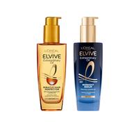 L'Oréal Paris Elvive Extraordinary Oil Nourished Hair Treatment Set, Ultimate Day & Night Routine for Dry Hair, Bundle 2 x 100ml