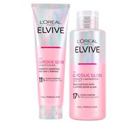 L'Oréal Paris Elvive Glycolic Gloss Glycolic Acid Hair Set with Conditioner 150ml + 5 Minute Lamination Treatment for Dull and Porous Hair 200ml - 2 Bottles