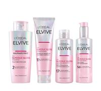 L'Oréal Paris Elvive Glycolic Gloss Shampoo, Conditioner & Treatment Set | Get The Shiniest Hair Of Your Life, Glossing Routine For Mirror-Like Shine, Rinse Off Treatment For Dull Porous Hair