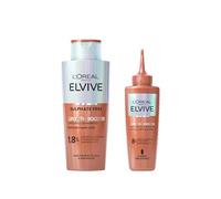 L'Oreal Paris Elvive Growth Booster Shampoo & Serum Set, Anti Hair Loss Shampoo & Serum for Men & Women, with Aminexil, Niacinamide & Ginger Extract, Reduces Hair Loss, 200ml & 102ml