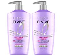 L'Oreal Paris Elvive Hyaluron Plump Shampoo and Conditioner Set for Dehydrated Dry Hair with Hyaluronic Acid Care Complex 1 Kit (2 Products)