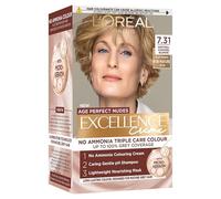 L'Oreal Paris Excellence Age Perfect Nudes Permanent Hair Colour for Mature Hair, No Ammonia Triple Care Routine with Micro-Keratin, 100% Grey Coverage, 7.31 Natural Caramel Blonde