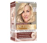 L'Oreal Paris Excellence Age Perfect Nudes Permanent Hair Colour for Mature Hair, No Ammonia Triple Care Routine with Micro-Keratin, 100% Grey Coverage, 9.31 Natural Light Golden Blonde