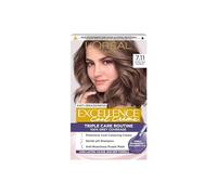 L'Oréal Paris Excellence Cool Crème Permanent Hair Dye, Radiant At-Home Hair Colour with up to 100% Grey Coverage, Pro-Keratin, Up to 8 Weeks of Colour, Colour: 7.11 Ultimate Ash Blond