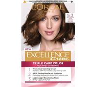L'ORÉAL PARIS EXCELLENCE Creme Excellence Creme Hair Dye, No. 5.3 Light Golden Brown, Nr.5.3 Light golden brown, Long-lasting intense color, Up to 100% coverage of white hair, Pack of 2