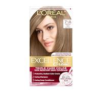 L'Oreal Paris Excellence Creme Hair Color, 7.5A Medium Ash Blonde | Permanent Hair Dye, Triple Care with Hyaluronic Acid for 100% Gray Coverage, Nourished Hair & Long-Lasting Color