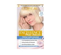 L'Oréal Paris Excellence Crème Permanent Hair Dye, Radiant At-Home Hair Colour with up to 100% Grey Coverage, Pro-Keratin, Up to 8 Weeks of Colour, Colour: 03 Ultra-Light Ash Blonde