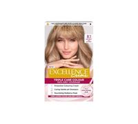 L'Oréal Paris Excellence Crème Permanent Hair Dye, Radiant At-Home Hair Colour with up to 100% Grey Coverage, Pro-Keratin, Up to 8 Weeks of Colour, Colour: 8.1 Natural Ash Blonde