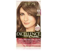L'Oreal Paris Excellence Creme Permanent Triple Care Hair Color 6A Light Ash Brown Gray Coverage For Up to 8 Weeks All Hair Types Pack of 1