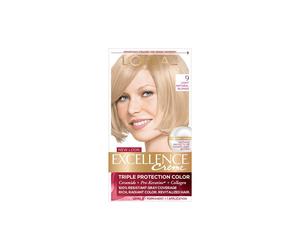 L'Oreal Paris Excellence Creme Permanent Triple Protection Hair Color, 9 Light Natural Blonde, 1 Kit