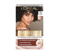 L'Oréal Excellence Nudes 1U Universal Black: 100% Grey Coverage, Flattering for All Hair Textures. Achieve a natural-looking black with a subtle, universal reflect that enhances your complexion.