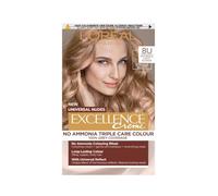 L'Oréal Paris Excellence Universal Nudes Hair Colour, Ammonia-Free, Micro-Keratine, Triple Care, 100% Grey Coverage, Radiance Boosting, 8U Universal Light Blonde
