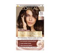 LOral Excellence Permanent Hair Dye Colouring Cream, 100 percent Grey Coverage, With Pro-Keratin Ammonia-Free, Universal Nudes, 4U Brown