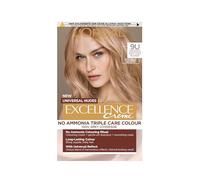 L'Oréal Paris Excellence Universal Nudes Hair Colour, Ammonia-Free, Micro-Keratine, Triple Care, 100% Grey Coverage, Radiance Boosting, 9U Universal Very Light Blonde