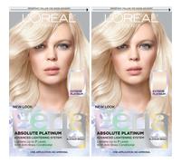 L'Oreal Paris Feria Multi-Faceted Shimmering Permanent Hair Color Extreme Platinum Hair Dye Kit Pack of 2
