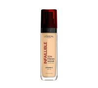 L'Oreal Paris Foundation, Infallible 32H Fresh Wear Foundation, longwear coverage, Radiant finish, Water, Sweat and Heat Resistant, Shade 125 Natural Beige, 9g