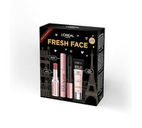 L'Oréal Paris Fresh Face Trio Gift Set â€“ Prime Lab 24H Pore Minimiser Primer, Hydrating Balm-In-Lipstick In 191 Nude Heaven & Lash Paradise Mascara Enriched With Lash-Loving Castor Oil