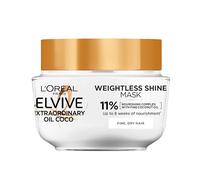 L'Oréal Paris Hair Mask For Normal To Dry Hair, Elvive Extraordinary Oil Coconut Treatment, Intense Nourishment and Satin Shine With Fine Coconut Oil, Weightless Leave-In Conditioner For Soft Hair