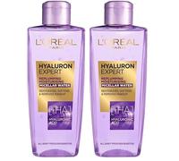 L'Oréal Paris Hyaluron Expert Replumping Micellar Water, Concentrated Hyaluronic acid, effectively removes makeup on face and eyes, hydrated and softer skin, 200ml (Pack of 2)
