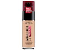 L'Oréal Paris Liquid Foundation, Full Coverage, Lasting Wear, With Vitamin C and SPF 25, Infallible 32H Fresh Wear, 145 Rose Beige