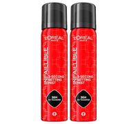 L'Oréal Paris Infaillible Setting Spray for Face Makeup 3-Second Setting Mist 36H No-Transfer Waterproof Lightweight Quick-Drying Formula Sweat and Water Resistant - 2 Bottles of 75ml