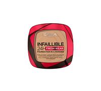 L'Oréal Paris Infallible 24H Fresh Wear Foundation in a Powder, Full-coverage, Longwear, Weightless Smooth Finish, Water-proof and Transfer-proof, 300 Amber