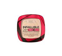 L'Oréal Paris Infallible 24H Fresh Wear Foundation in a Powder, Full Coverage, Longwear, Weightless Smooth Finish, Water-proof and Transferproof, 20 Ivory