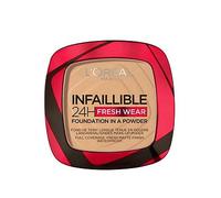 L'Oreal Paris Infallible 24H Fresh Wear Foundation in a Powder, longwear coverage, mattifying finish, available in 6 shades, 330 Hazelnut, Women Hazelnut