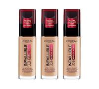 L'Oréal Paris Infallible 24hr Fresh Wear Liquid Foundation - 140 Golden Beige, Pack of 3 (3 x 30 ml)