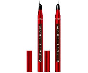 L'Oréal Paris Infallible Faux Brow, Double Brush Tip Brow Tint Pen, Natural Finish, Waterproof, Transfer and Smudge-Resistant, Shaping Brows for up to 48 hours, Shade: Dark Brunette (Pack of 2)