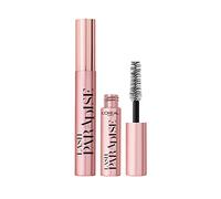 L'Oréal Paris Intense Volume Mascara, Infused with Castor and Floral Oils to Condition Eyelashes, Suitable for Sensitive Eyes, Soft Fibre Brush, Lash Paradise, Black, Full Size + Mini Duo Bundle