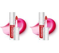 L'Oreal Paris Lip Oil, Plump Ambition with Hyaluronic Acid & Tripeptides, Smoother & Plumper Lip Appearance, Glass-Like Finish, Shade 380 Rouge in Love, 5ml (Pack of 2)