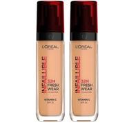 L'Oréal Paris Liquid Foundation, Full Coverage, Lasting Wear, With Vitamin C and SPF 25, Infallible 32H Fresh Wear, 260 Golden Sun (Pack of 2)