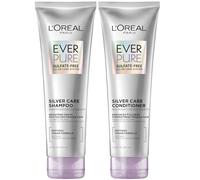 L'Oréal Paris L'Oreal Paris EverPure Silver Care Sulphate Free Shampoo and Conditioner Nourishing Vegan Formula with Peptides to Lighten Grey Hair 1 Set