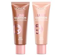 L'Oréal Paris Lumi Glotion Illuminating Liquid Illuminate and Sculpt - Beauty Routine Hydrate Face and Body Shades 902 Light Glow + 904 Deep Glow - 2 x 40ml bottles