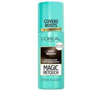 L'Oréal Paris Magic Retouch Instant Root Spray, Dark Brown. Offers flawless coverage for grey regrowth in 3 seconds. This 75ml spray provides a quick, easy way to conceal roots perfectly.