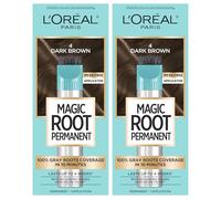 L'Oreal Paris Magic Root Rescue 10 Minute Root Hair Coloring Kit, Permanent Hair Color with Quick Precision Applicator, 100% Gray Coverage, 4 Dark Brown, 2 count