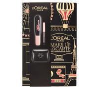 L'Oréal Paris Make-Up Bag à la Carte with Volume Mascara Air Volume 30H Extra Black and Mini Eye Pencil, for Your Festive Look, with Elegant Black Lacquer Cosmetic Case