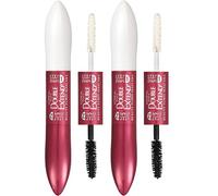 LOr?al Paris Makeup Double Extend Tubing Mascara Lengthening 2 Step Mascara Smudgeproof Blackest Black Pack of 2