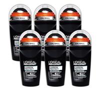 L'Oréal Paris Men Expert 48H Carbon Protect Anti-Perspirant Roll On Deodorant for Men, 50ml 5 IN 1Pack of 6, Bulk Buy