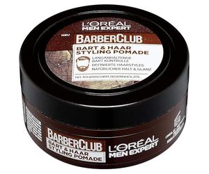 L'Oréal Paris Men Expert Beard Pomade and Hair Wax, Natural Finish, Barber Club Beard & Hair Styling Pomade, 1 x 75 ml
