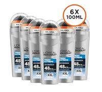L'Oréal Paris Men Expert Fresh Extreme 48H Roll On Deodorant XXL, Anti-Perspirant, Ultra Absorbent Technology, Combats Sweat & Body Odour For 48 Hours, 6 X 100ml