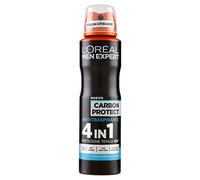 L'Oréal Paris Men Expert Shirt Protect Antiperspirant Deodorant Spray Carbon Protect, 150 ml, Pack of 4