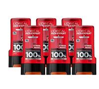 L'Oréal Paris Men Expert Stress Resist Shower Gel for Men, 300ml Pack of 6, Bulk Buy
