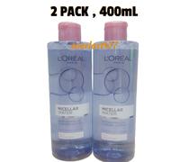 LOreal Paris Micellar Water Makeup Remover Normal to Dry Skin 400ml 2 Pack