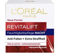 L'Oréal Paris Night Moisturiser for Women: Provides a Firmer Skin Complexion & Reduces Wrinkles & Strengthens the Skin Protection Barrier Overnight with Pro-Elastin & Apricot Kernel Oil, Revitalift, 1
