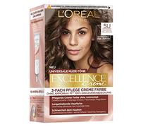 L'Oréal Paris Permanent Hair Colour for Any Skin Tone, Ammonia Free Colouration, Universal Nude Tones with Full Grey Coverage, Excellence Cream, #5U Light Brown (Brown) 1 Piece