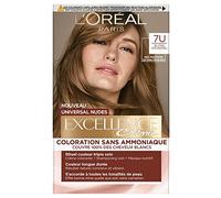 L'Oréal Paris - Permanent Hair Colour Kit - Ammonia Free - Covers 100% White Hair - Excellence Cream Universal Nudes - Shade : Universal Blonde (7)