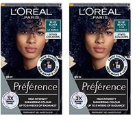 L'Oréal Paris Permanent Hair Colour, Long-Lasting Shine and Intense Colour, For up to 8 Weeks, Preference Vivids (Colorista), Blue Black 1.102, x2 pack